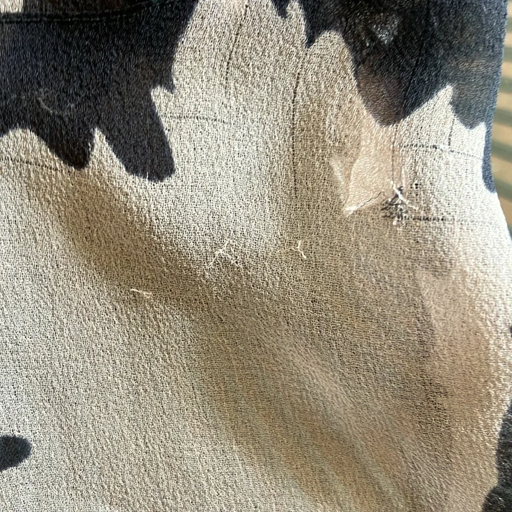 Vintage 20s leaf pattern sheer midi dress size small - Picture 11 of 16